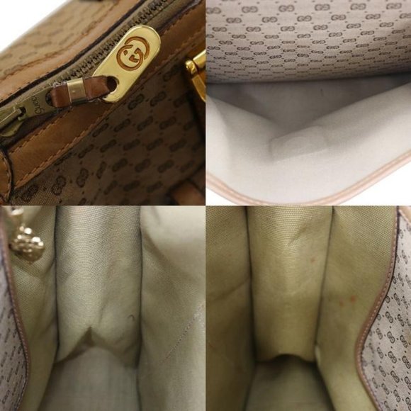 Gucci Vintage Brown Handle Bag Bamboo Buckle Top XL With Front Pocket - Picture 12 of 12